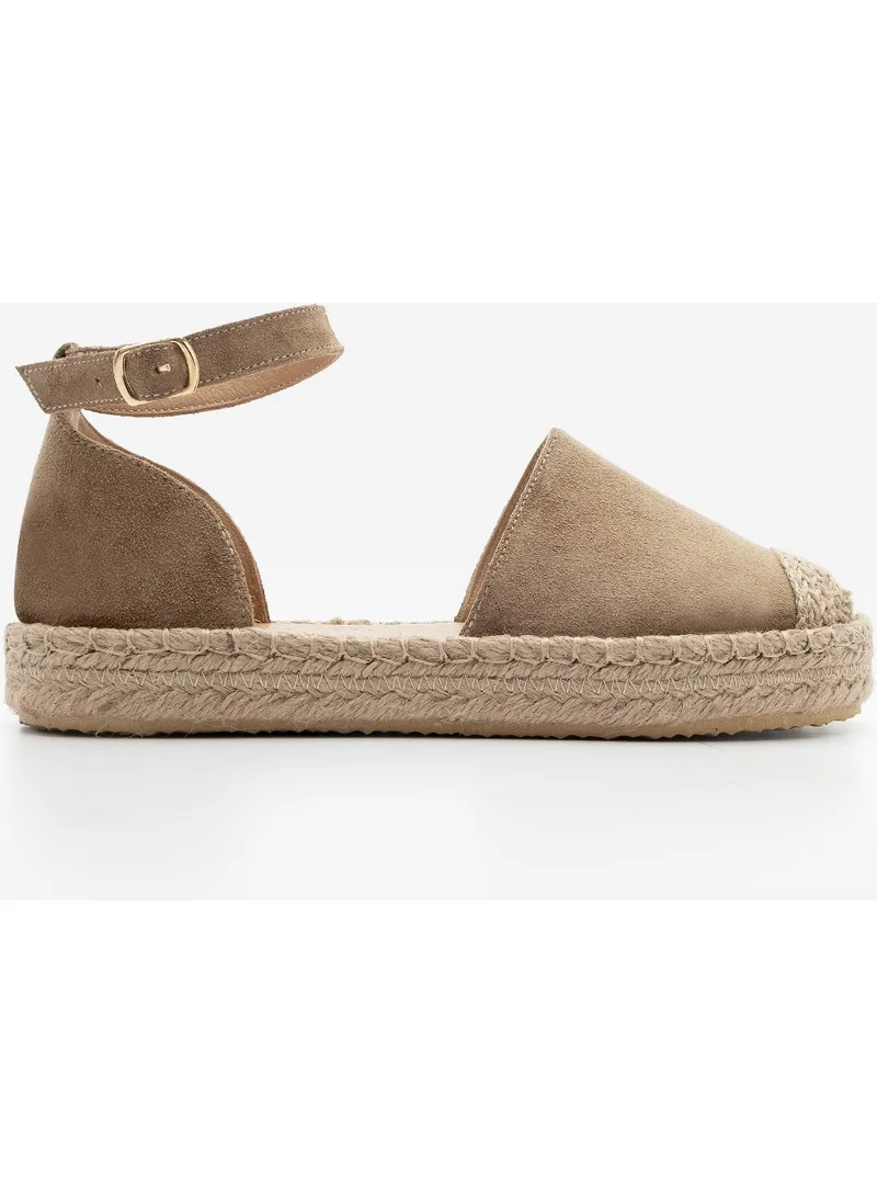 مارجين Women's Leather Ankle-Tie Jute Espadrille Olive Suede Sandals Zoder