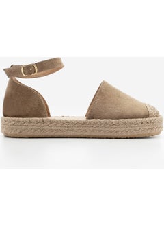 MARJIN Women's Leather Ankle-Tie Jute Espadrille Olive Suede Sandals Zoder  - Image 2