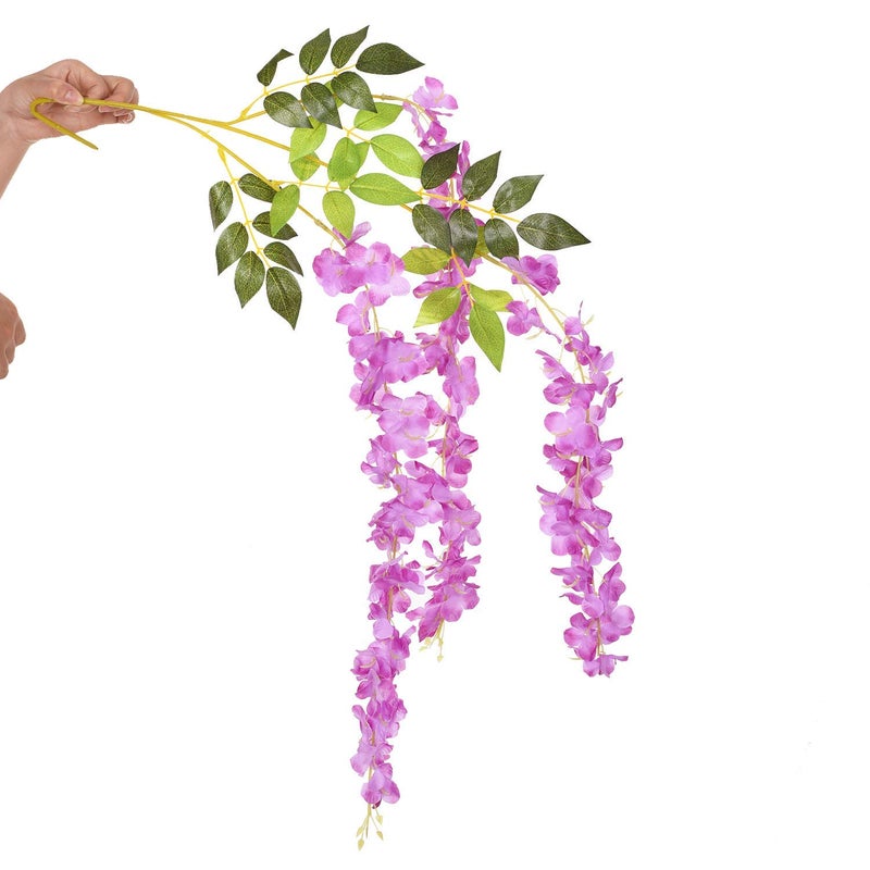 Well Art Gallery Well Art Gallery Set of 6 Artificial Silk Wisteria Hanging Flowers Strings Garlands for Home Decoration Wedding Party Garden Outdoor Ceremony Events Backdrop Floral Dcor  - Image 4