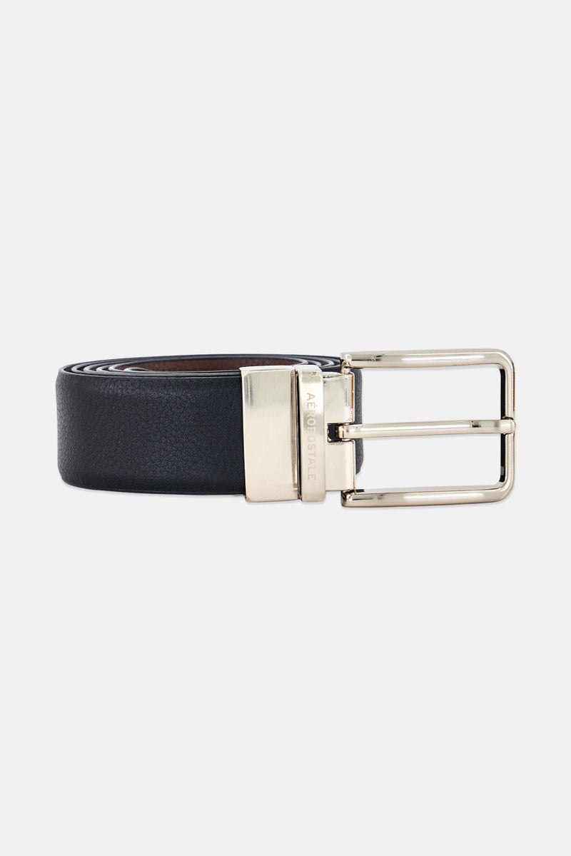 Aeropostale Men Genuine Leather Formal Reversible Belt, Black - Image 1