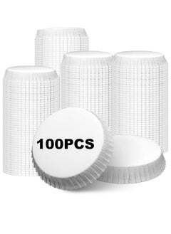 ZVEV 100PCS Disposable Paper Cup Covers, Recycled Paper Drinking Cup Lids Covers, Coffee Tea Cup Covers, Recycled Drinking Lids（75mm）  - Image 1