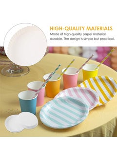 ZVEV 100PCS Disposable Paper Cup Covers, Recycled Paper Drinking Cup Lids Covers, Coffee Tea Cup Covers, Recycled Drinking Lids（75mm）  - Image 2