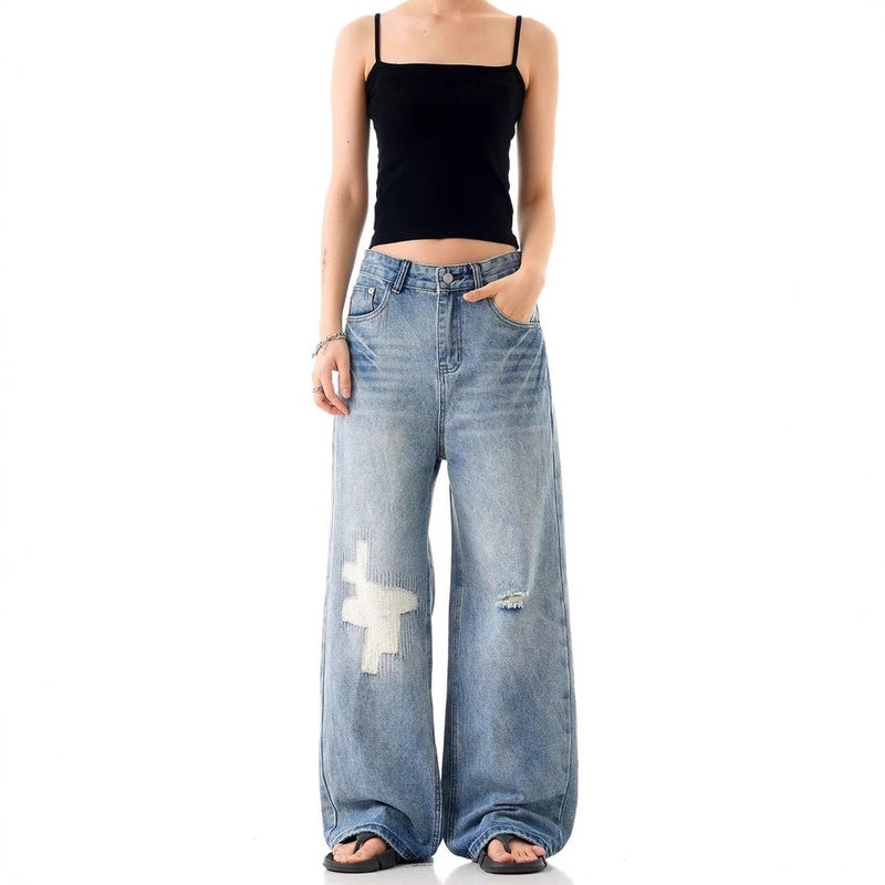 Unisex Classic Denim Jeans Loose Fit Daily Outdoor Wear - Image 2