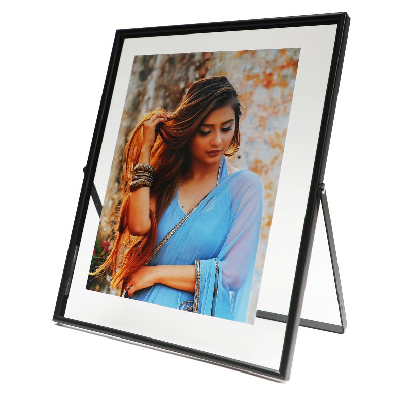 أهاجو Ahago Black Floating Frame (8 "" x10 "" عمودي) للصورة 7x9 6x8 5x7 على الطاولة على الطاولة إطار صورة هدية راقية لعيد العطلة أو منزل الزفاف أو المكتب د؟ - Image 1