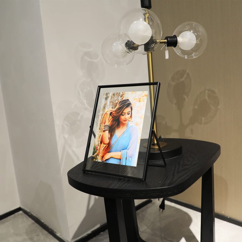 أهاجو Ahago Black Floating Frame (8 "" x10 "" عمودي) للصورة 7x9 6x8 5x7 على الطاولة على الطاولة إطار صورة هدية راقية لعيد العطلة أو منزل الزفاف أو المكتب د؟ - Image 4