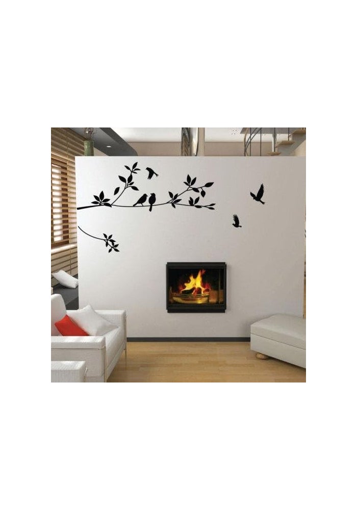 Asmi Collections Black Tree Branches and Birds Wall Stickers - Image 1