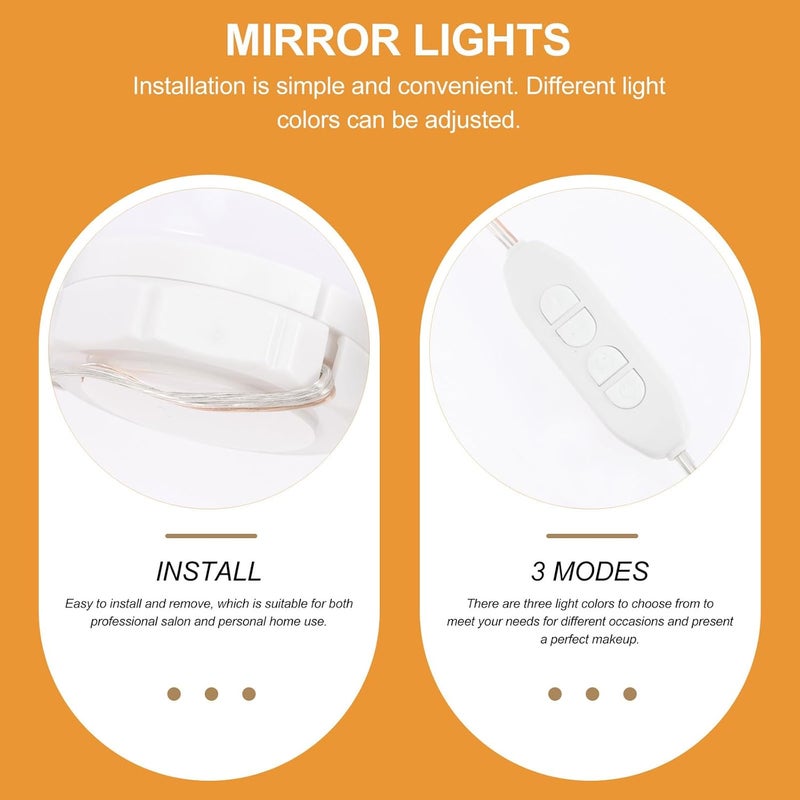 Didiseaon Vanity Mirror Lights LED Makeup Mirror Lights 12-led Rotatable Dimmable Bulbs with 3 Color Temperatures USB Powered for Dressing Table and Bathroom Use Random Color - Image 2