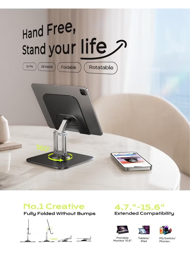 jisimu Adjustable Tablet Stand Holder for iPad Pro iPhone Switch PS Portable Desk Mount Tablet Holder for Home Office Travel Daily Use - Image 2