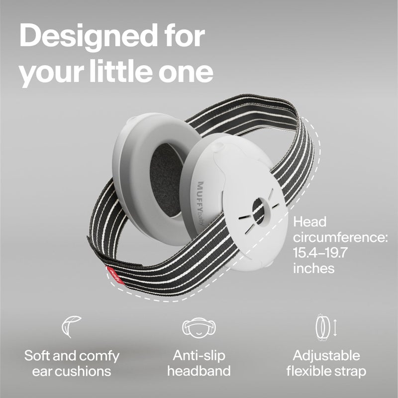 ALPINE HEARING PROTECTION حماية أذن بيبي ألباين مافي للأطفال والرضع حتى 36 شهرًا - معتمد من CE و ANSI - سماعات أذن لتقليل الضوضاء - سماعات مريحة ضد تلف السمع وتحسين النوم - أسود - Image 3