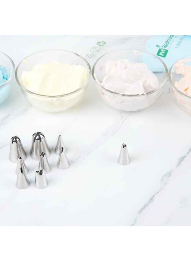 Restaurantware رأس تزيين المعجنات من باسري تيك، رأس تزيين نجمي قابل لإعادة الاستخدام - #35، مقاوم للانبعاج، رأس نجمي مغلق من الفولاذ المقاوم للصدأ، يمكن غسله في غسالة الصحون، لإنشاء قشور مجعدة، فلور دي ليس، ورود مزخرفة - Image 3