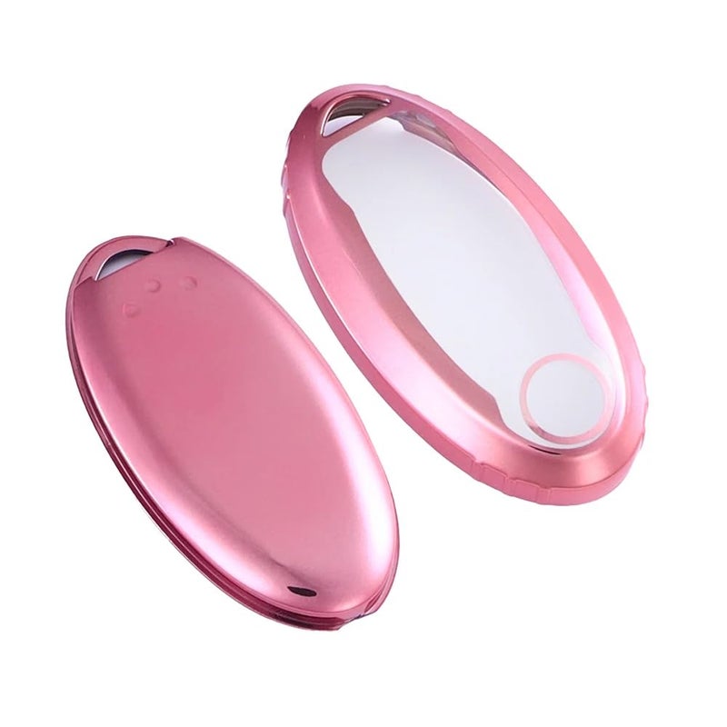 Lcyam Key Fob Cover Fits for Nissan EggShaped Transmission 2022 Altima Maxima Sentra X Trail Patrol Murano Rogue Pathfinder Serena Kicks Armada Versa Pink
