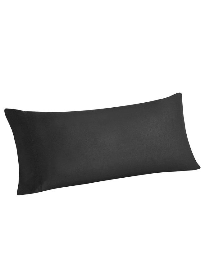 BEDELITE BEDELITE Body Pillow Cover, Rayon Made from Bamboo, Cooling Body Pillow Pillowcase for Hot Sleepers and Night Sweats, Breathable & Silky Soft Full Long Pillow Case Cover (Black, 20x54 Inches) - Image 1