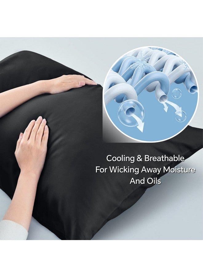 BEDELITE BEDELITE Body Pillow Cover, Rayon Made from Bamboo, Cooling Body Pillow Pillowcase for Hot Sleepers and Night Sweats, Breathable & Silky Soft Full Long Pillow Case Cover (Black, 20x54 Inches) - Image 4