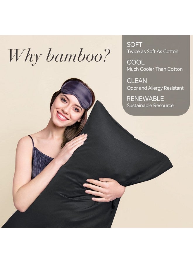 BEDELITE BEDELITE Body Pillow Cover, Rayon Made from Bamboo, Cooling Body Pillow Pillowcase for Hot Sleepers and Night Sweats, Breathable & Silky Soft Full Long Pillow Case Cover (Black, 20x54 Inches) - Image 2