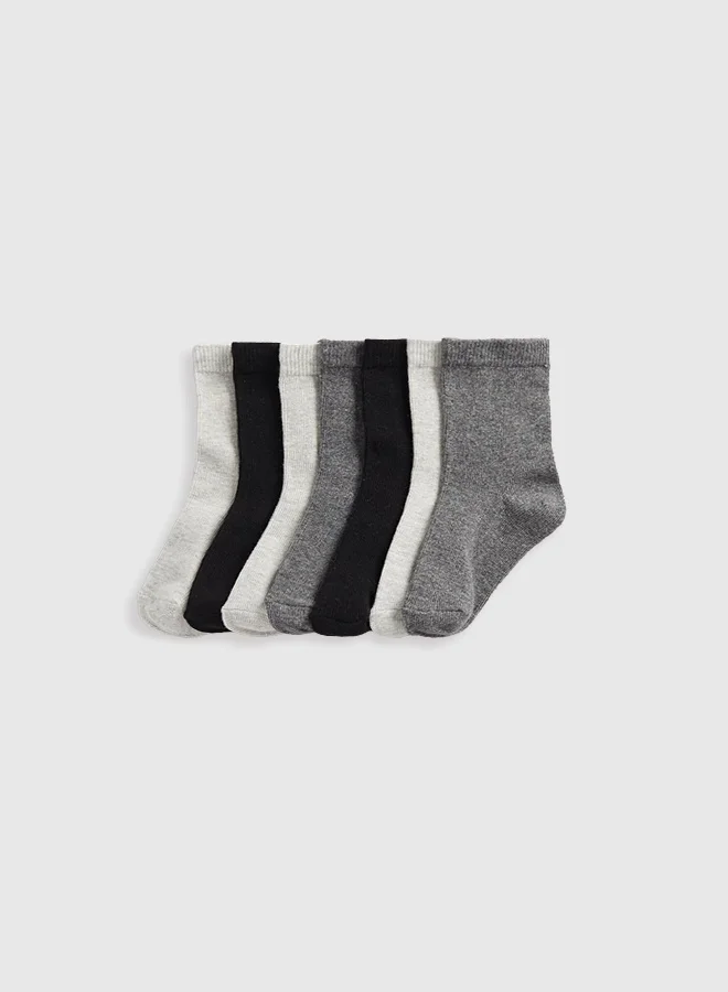 mothercare Black and Grey Socks - 7 Pack