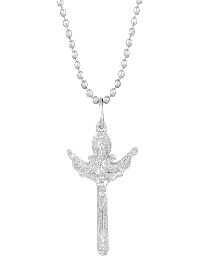 Memoir Brass Silverplated Arrow Cross Jesus flying to Heaven Cross Pendant Crucifix Christ Cross Pendant Jewellery Chrisitian Spiritual (PCKL7717) - Image 3