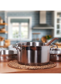 Serenk 5 Piece Stainless Steel Cookware Set with Induction Base, Pots and Pans Set, 6.1L Deep and 3L Flat Pots with Lids, 26cm Frying Pan, Dishwasher Safe, Serenk Modernist Series  - Image 3