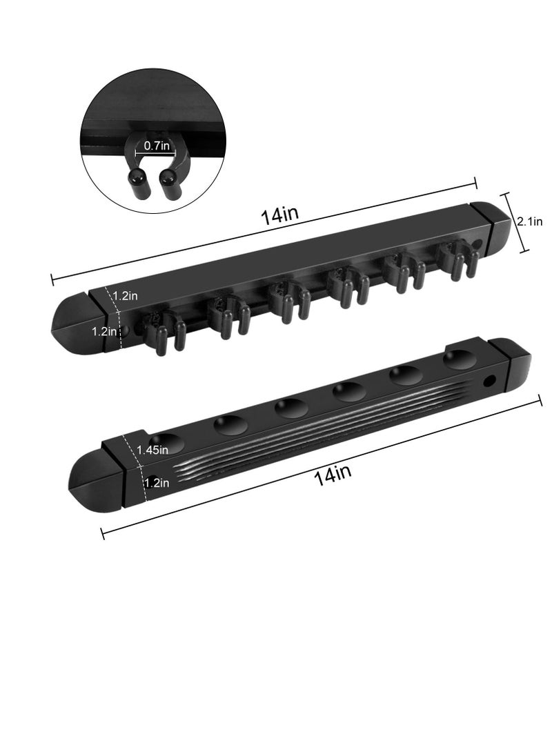 Generic 1 Pack Pool Stick Holders, Wall Mounted Billiard Holder, Wooden Pool Cue Holders with 6 Cues, Billiard Cue Racks Set (Black)  - Image 3