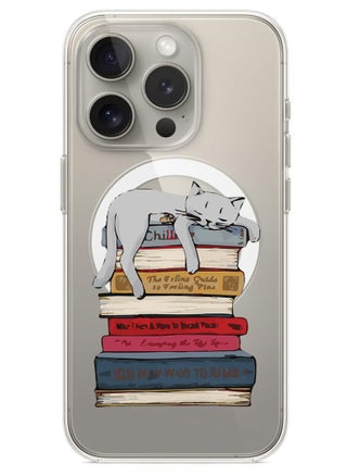 Magnetic Case for iPhone 15 Pro Max 6.7-inch Compatible with MagSafe Wireless Charging, Shockproof Phone Bumper Cover Cat on books - pzsku/ZB219DE5EB40E0DE9E6E4Z/45/_/1700220128/f10d5586-4e62-4318-922f-f5b1086c277e