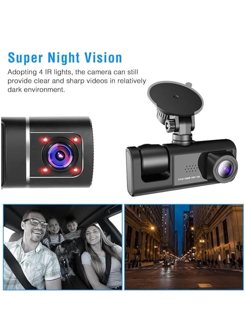 Generic - Dash Camera for Car Security Camera Dash Cam Mini Car Recorder 2 Inch Screen Front and Inside Dual Car Cameras 1080P with WDR, Night Vision, G-Sensor Auto Lock, Loop Recording - Image 1