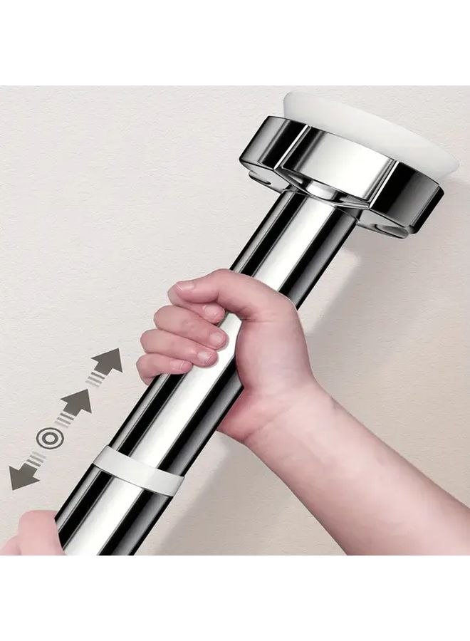No Drill Suction Cup Adjustable Tension Shower Rod 62 99 to 98 42 Inches Black - Image 2