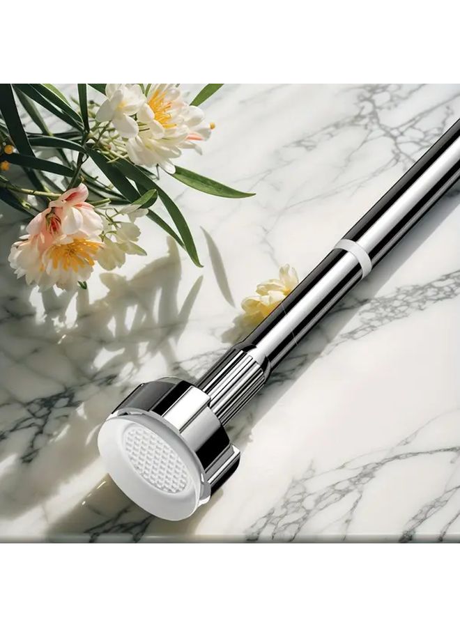 No Drill Suction Cup Adjustable Tension Shower Rod 62 99 to 98 42 Inches Black - Image 1