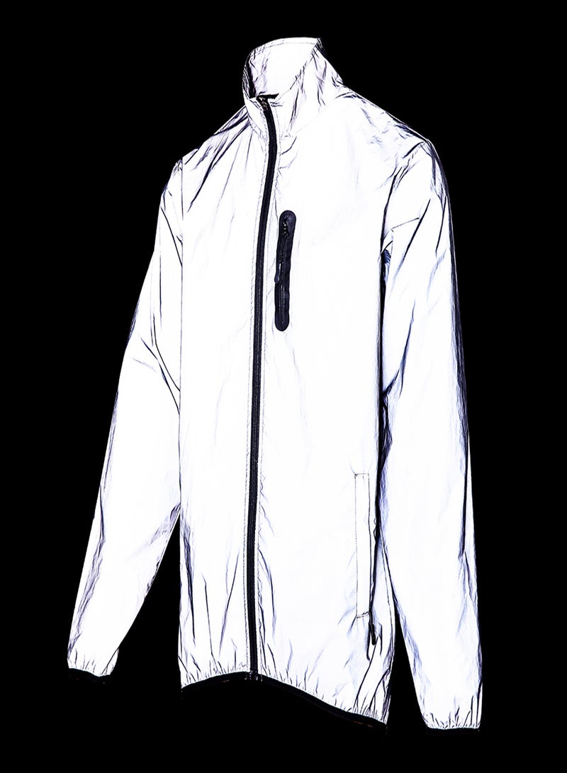 WOSAWE High Visibility Reflective Jacket Coat Waterproof Windproof Outdoor Night Sports Running Cycling Jacket,BL220 (US: XXXL) - Image 5
