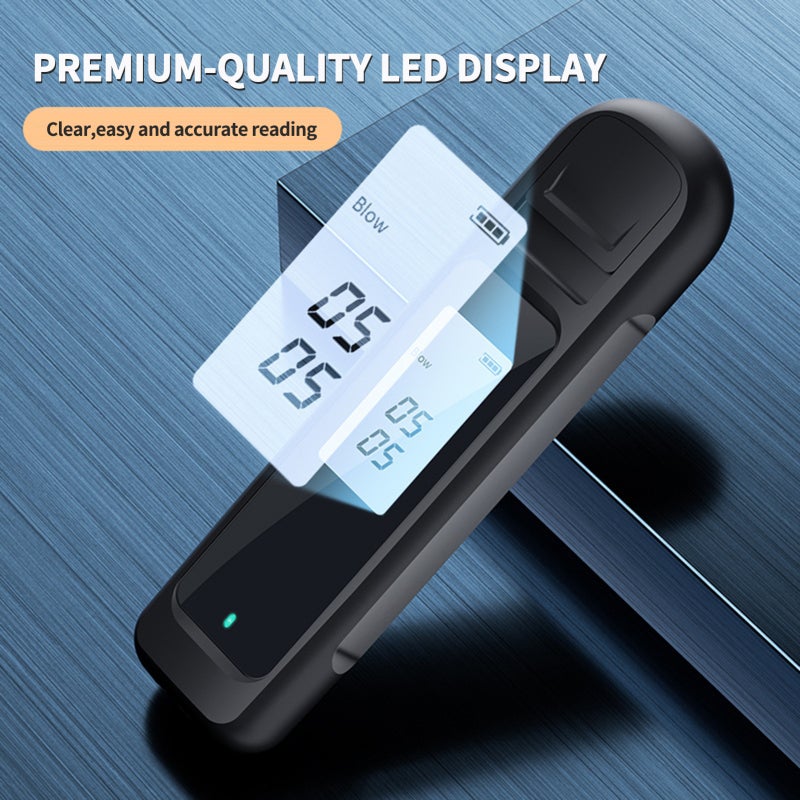 Portable Breathalyzer: Black, High Accuracy High Sensitivity Sensor - Quick Response Backlit LCD Screen, Contact-Free Operation Breath Alcohol Tester for Personal Home, Outdoor and Driving Use - Image 5
