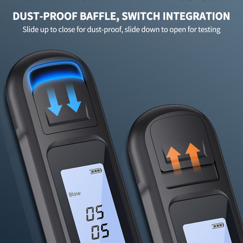 Portable Breathalyzer: Black, High Accuracy High Sensitivity Sensor - Quick Response Backlit LCD Screen, Contact-Free Operation Breath Alcohol Tester for Personal Home, Outdoor and Driving Use - Image 3