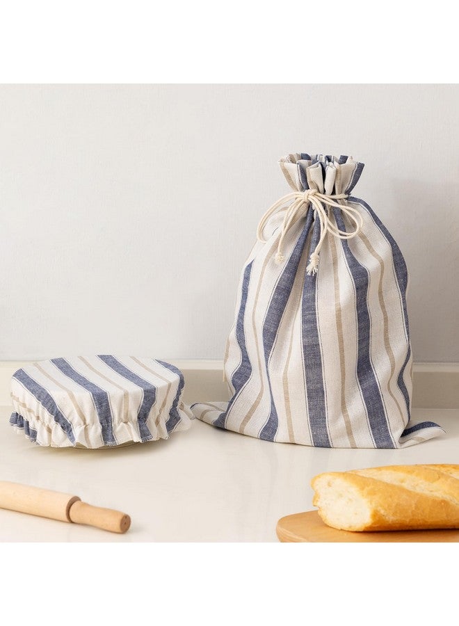 GobiSea Linen Bread Bag for Homemade Sourdough Bread with Proofing Cover, Reusable Linen Sourdough Bread Storage Bag - Plastic Lined - with Proofing Bowl Cover - Image 1