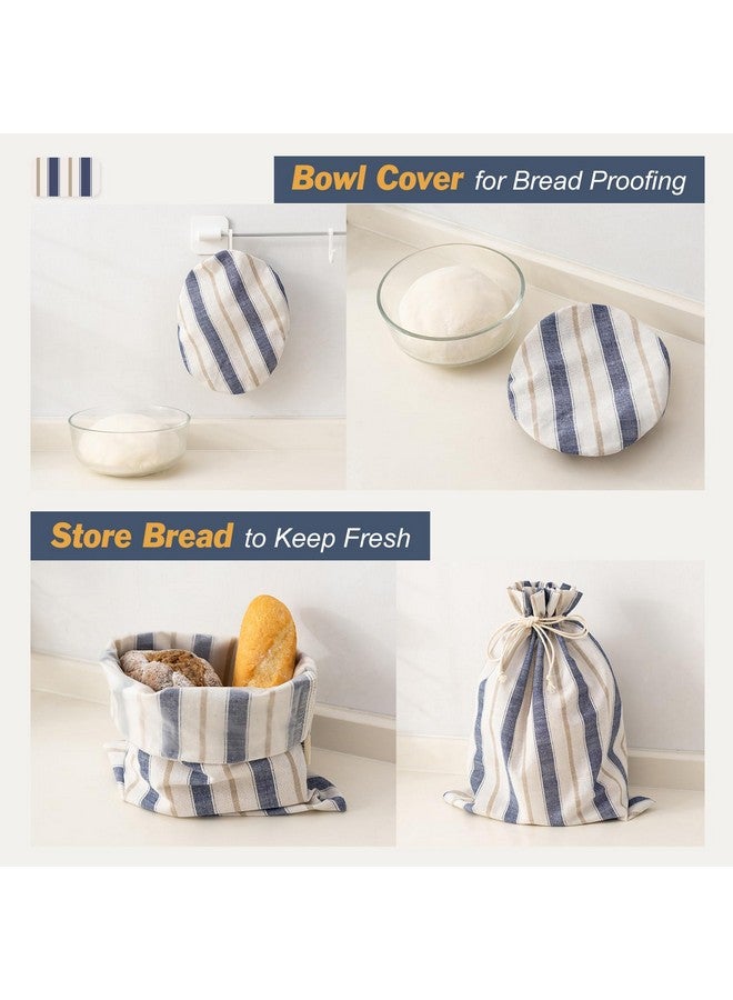 GobiSea Linen Bread Bag for Homemade Sourdough Bread with Proofing Cover, Reusable Linen Sourdough Bread Storage Bag - Plastic Lined - with Proofing Bowl Cover - Image 3