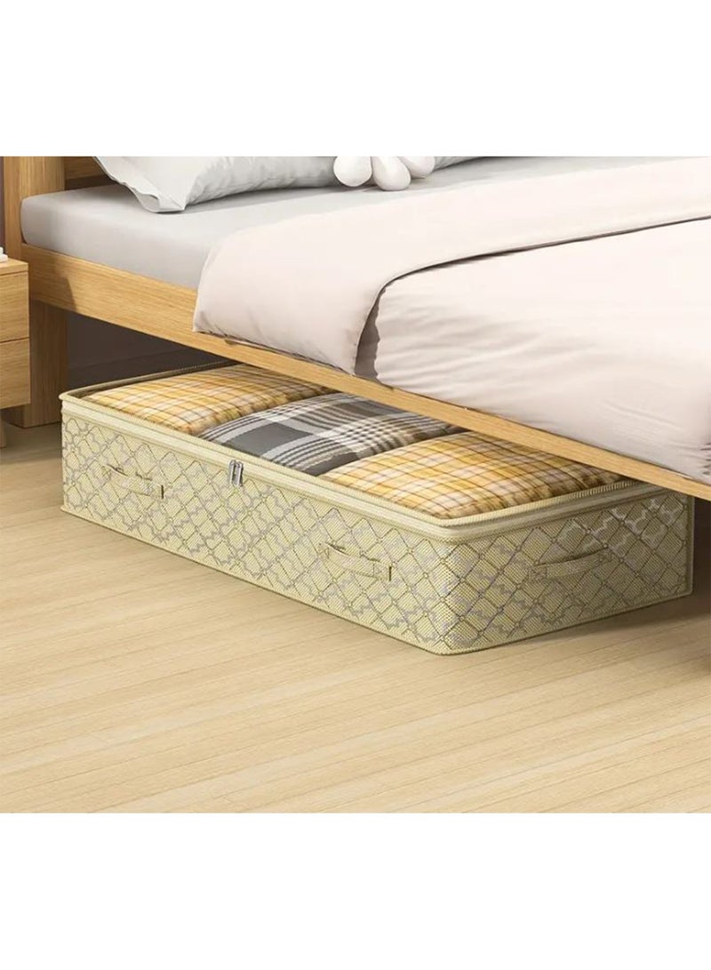 DANIM Underbed Storage Box with Reinforced Handle and Viewing Window Underbed Storage Box Foldable Storage Bag for Duvets Clothes Cushions Blankets Under bed Storage Organizer - Image 2