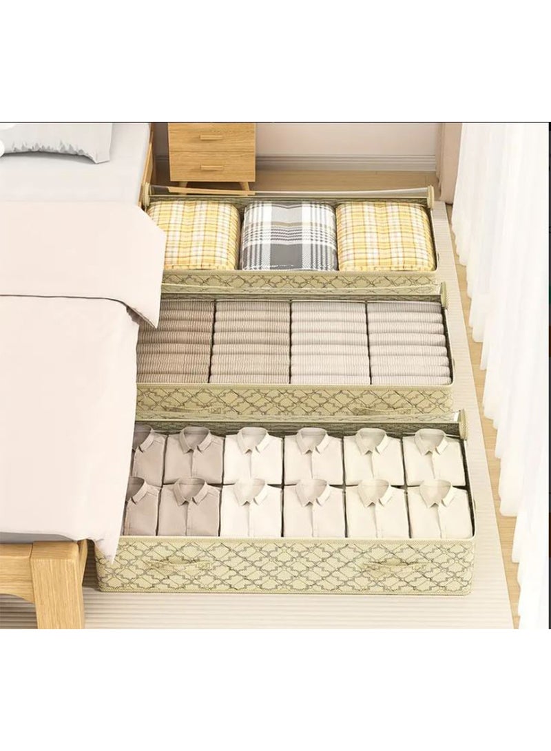 DANIM Underbed Storage Box with Reinforced Handle and Viewing Window Underbed Storage Box Foldable Storage Bag for Duvets Clothes Cushions Blankets Under bed Storage Organizer - Image 3