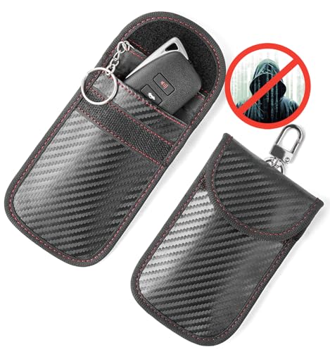 Vammcht Upgraded Faraday Bag for Key Fob 2 Pack Premium Faraday Key Fob Protector Car RFID Signal Blocking Car Security Protection AntiTheft Pouch AntiHacking Case Blocker Black - Image 1