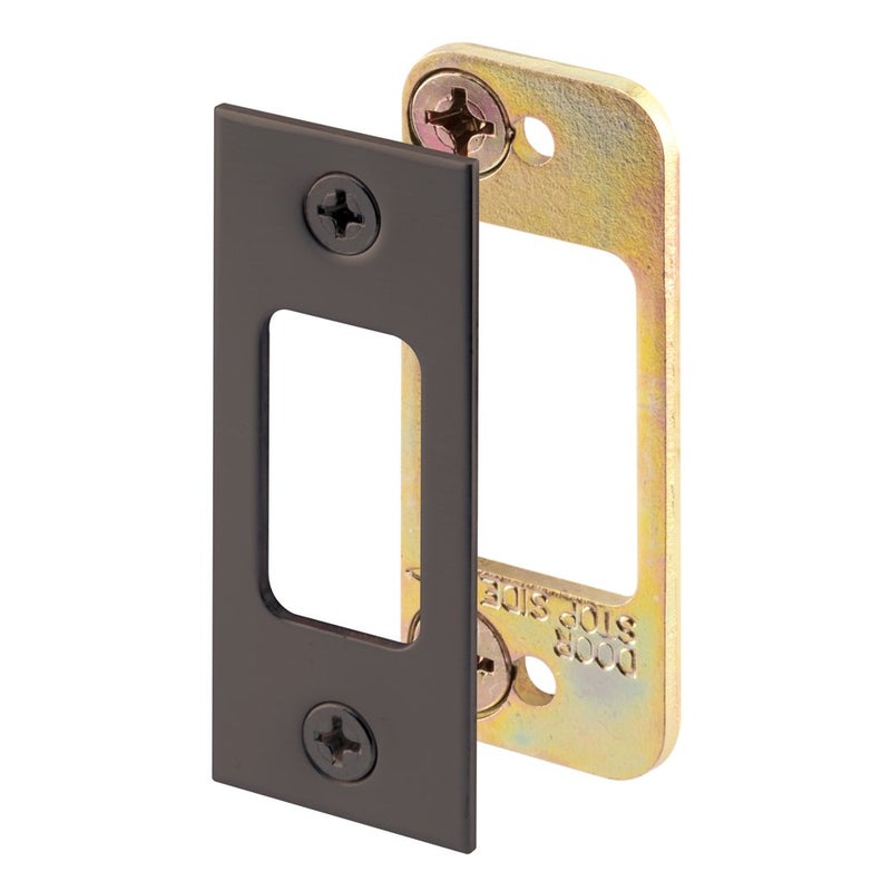 PrimeLine E 2482 1116 x 114 In Classic Bronze Finished Steel Security Deadbolt Door Lock Strike with Dual Steel Plates Single Pack