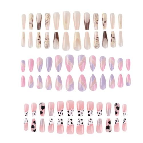 Coslifestore 72 Reusable Artificial Fake Nail Set| soft Square Shape Glossy| Matte Press On Nails| Lightweight & Long Lasting| Quick Fix For Festivals & Special Occasions- Nudes and Pastel shades - Image 1