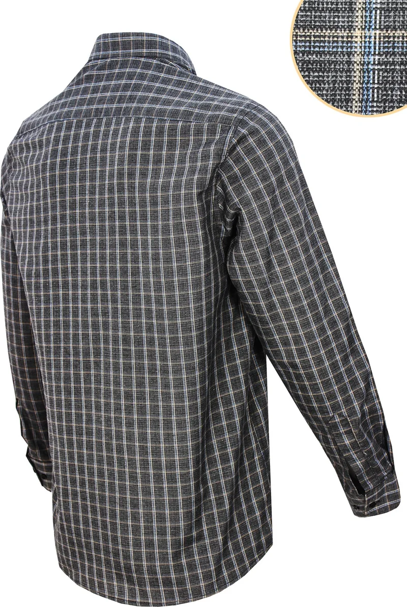 فاريتا Men's Blue Checked Long Sleeve Classic Cut Collar Buttoned Shirt