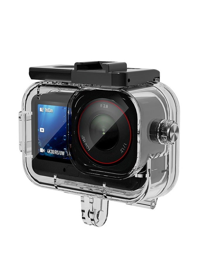 غلاف غوص مقاوم للماء حتى 60 متر متوافق مع DJI Action 6، حافظة شفافة للتصوير تحت الماء مع منافذ تثبيت مزدوجة - Image 1