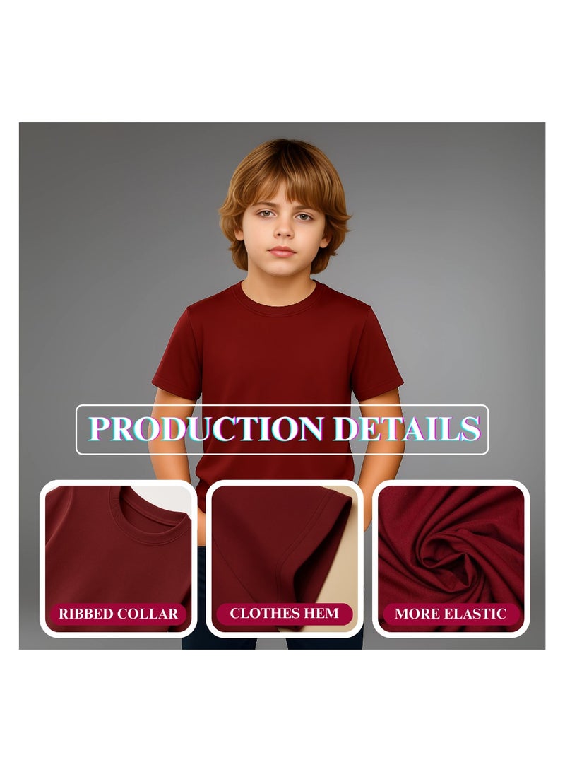 PRINTSHOP4ME Kids T-shirt 5 Packs 100% Cotton Short Sleeve Round Neck T-shirt - Plain T-shirt for Boys and Girls Unisex Tshirt - Kids Combo Pack - Image 3