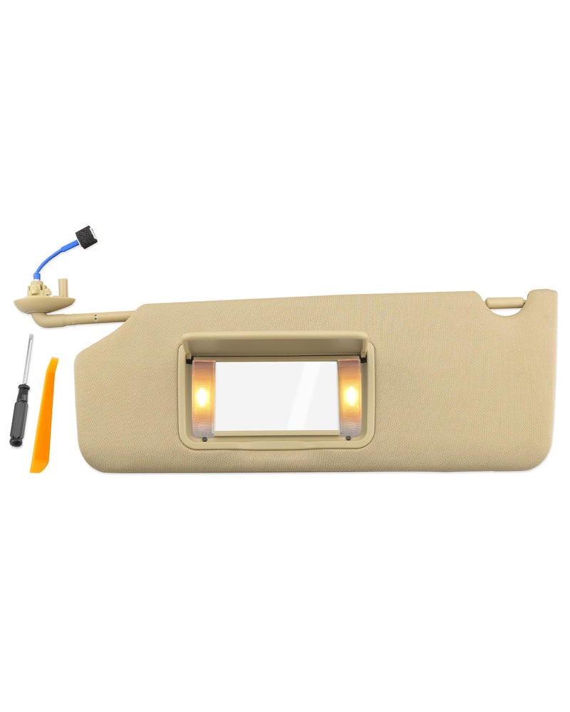 Left Driver Side Sun Visor Fits for Honda Pilot 2017 2018 2019 2020 2021 Ridgeline 2018 2019 2020 Replace 83280TG7A12ZA Dark Beige