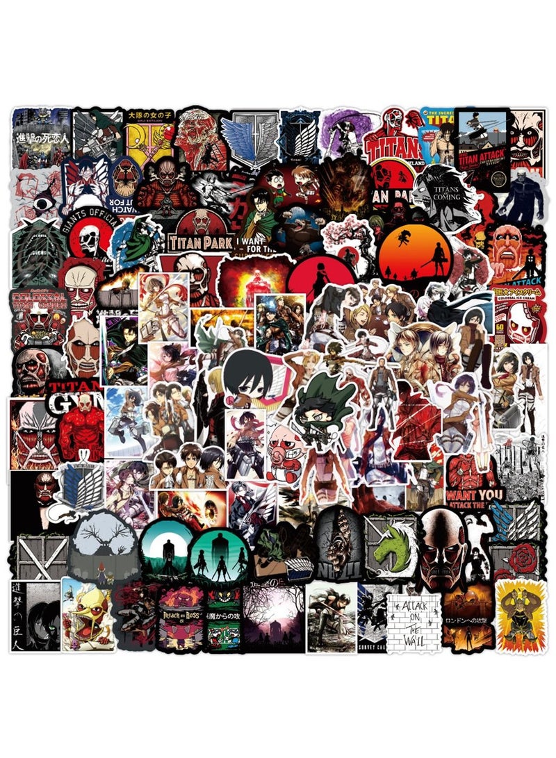 100-Piece Attack on Titan Cute Vinyl Waterproof Sticker