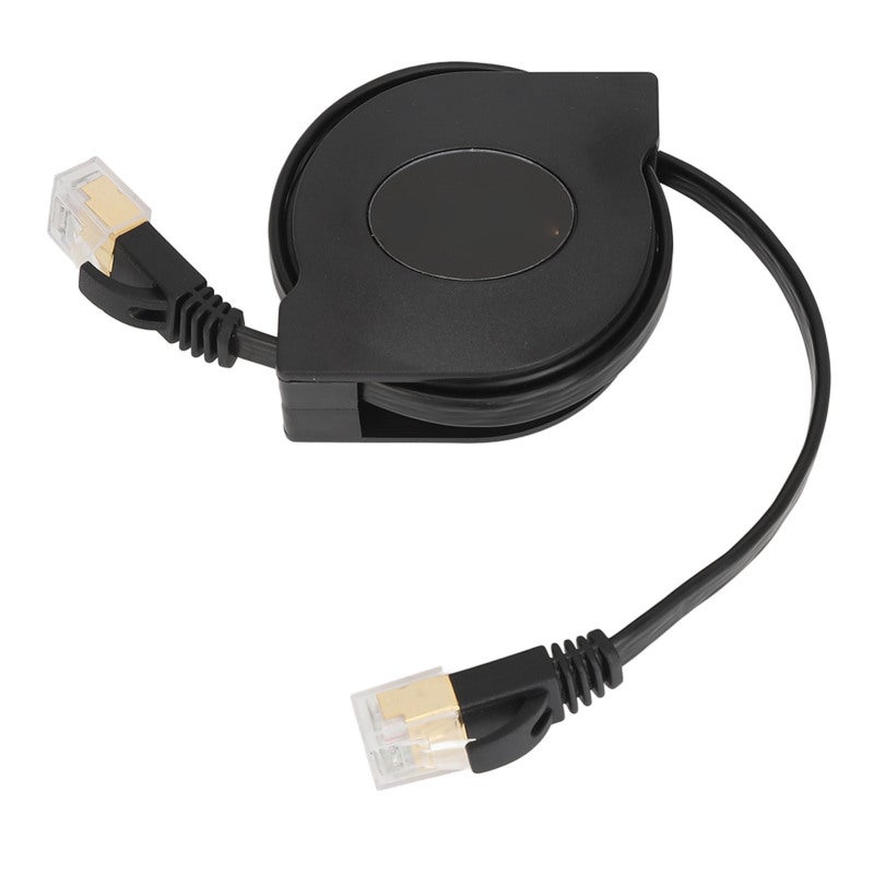 Retractable Cat7 Cable: 10Gbps 600MHz Flat Shielded - Automatic Cable Recovery Portable Ethernet Cord for Desktop Router, Office Home Network Use - Image 2