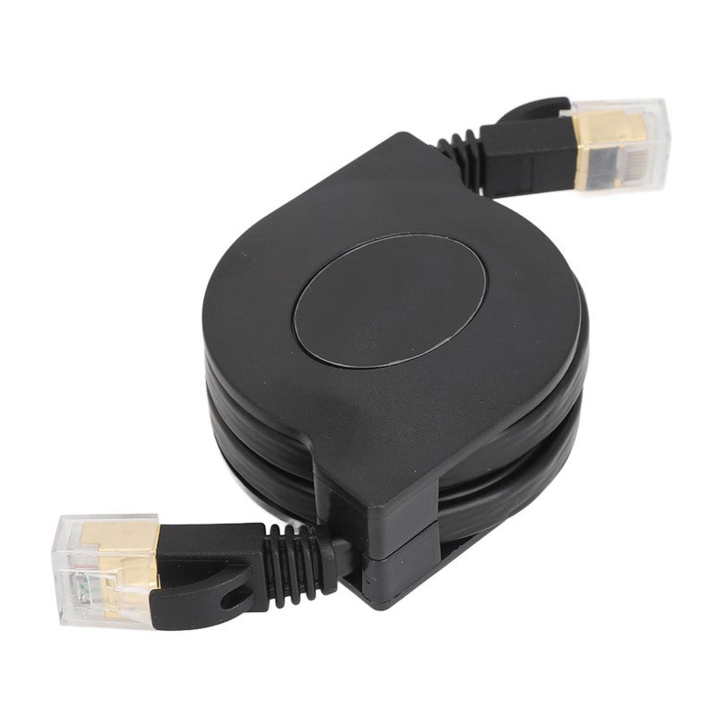 Retractable Cat7 Cable: 10Gbps 600MHz Flat Shielded - Automatic Cable Recovery Portable Ethernet Cord for Desktop Router, Office Home Network Use - Image 3