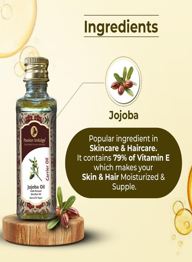 Passion Indulge 100% Pure Jojoba Oil -60ml | Cold-Pressed & Natural | Moisturizing for Face, Skin, Hair & Nails | Natural Carrier Oil | PETA Certified - Image 2