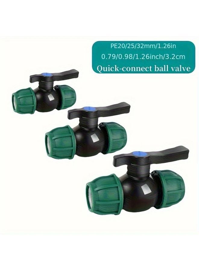 25mm 0 98 Inch Green Quick Connect Ball Valve Large Flow for Irrigation Pipe Repair - Image 2