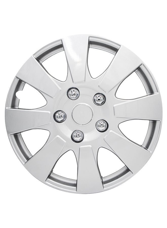 EMTC Pack of 4 EM-3137 Taiwan Wheel Cover | 13" Inch | Silver Universal Nested Style  - Image 2