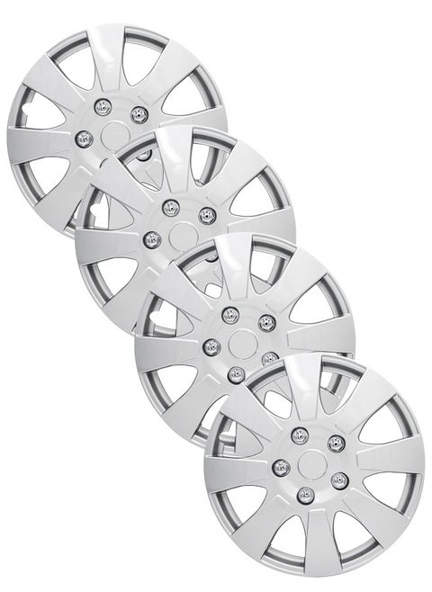 Pack of 4 EM-3137 Taiwan Wheel Cover | 13" Inch | Silver Universal Nested Style