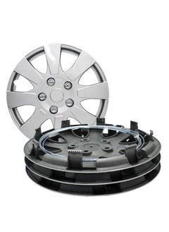 EMTC Pack of 4 EM-3137 Taiwan Wheel Cover | 13" Inch | Silver Universal Nested Style  - Image 4