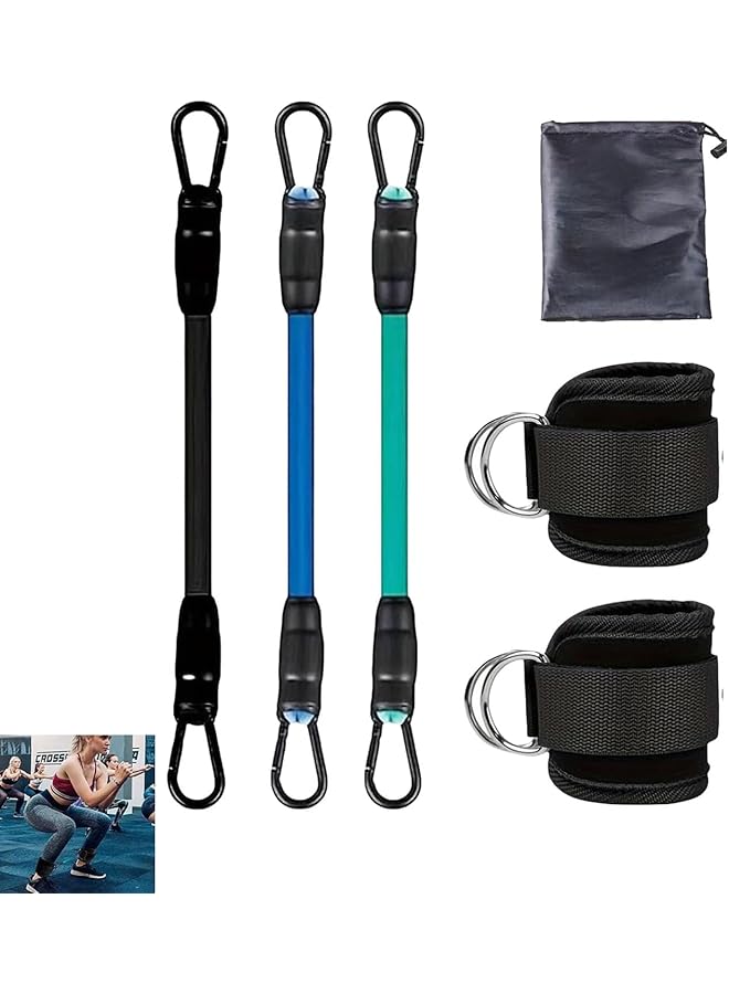 X spring Ankle Bands for Working Out Ankle Resistance Bands with Cuffs Pro Adjustable Resistance Levels for Workout Versatile Ankle Resistance Band for Exercise Hip Leg and Speed Training - Image 1