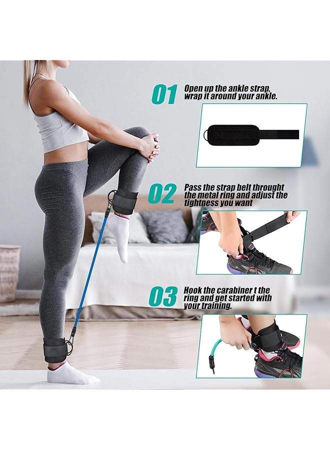 X spring Ankle Bands for Working Out Ankle Resistance Bands with Cuffs Pro Adjustable Resistance Levels for Workout Versatile Ankle Resistance Band for Exercise Hip Leg and Speed Training - Image 5